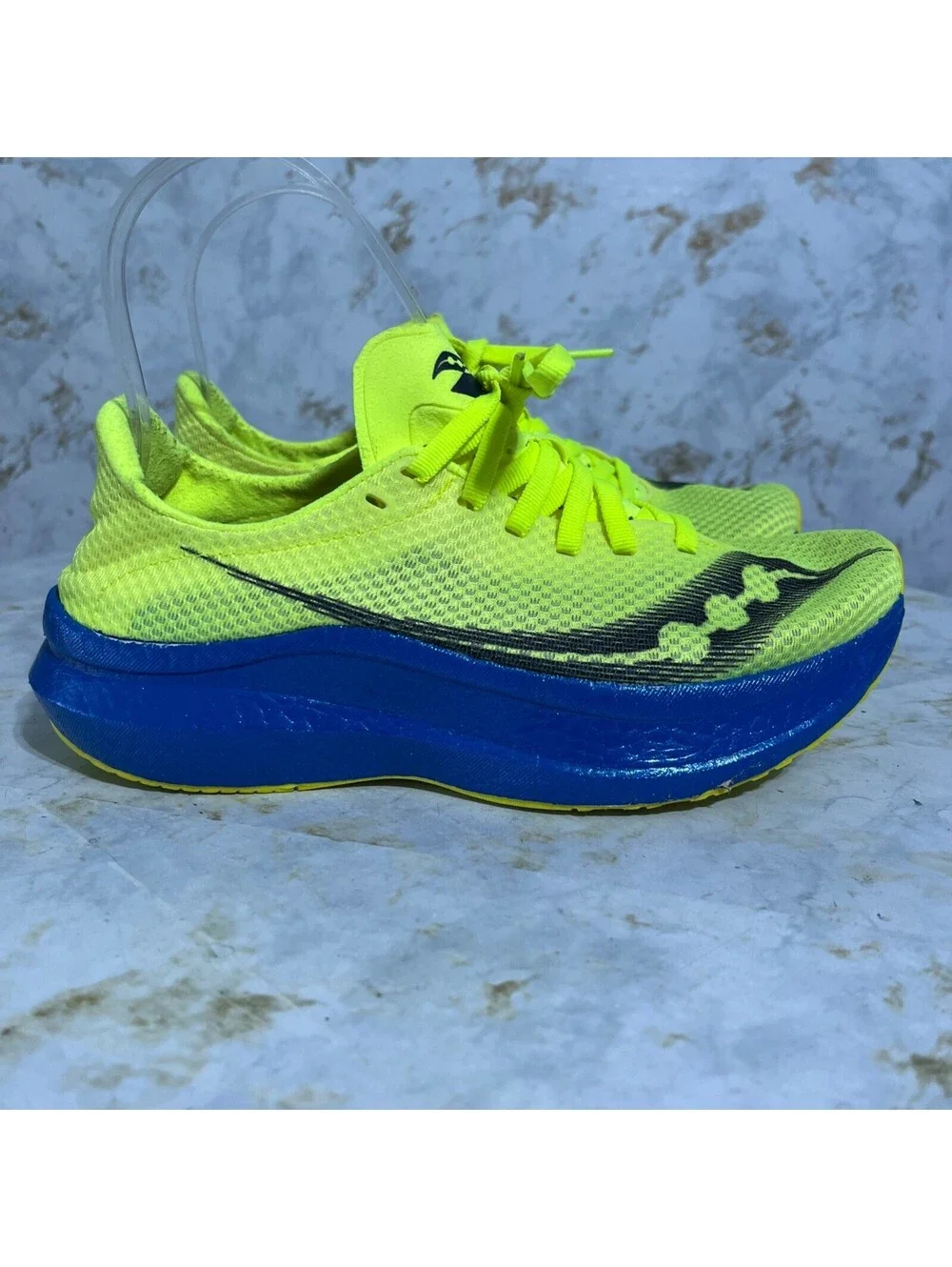 Saucony Endorphin Pro + Womens Sz 6.5 Running Shoes Green Blue Athletic Sneakers